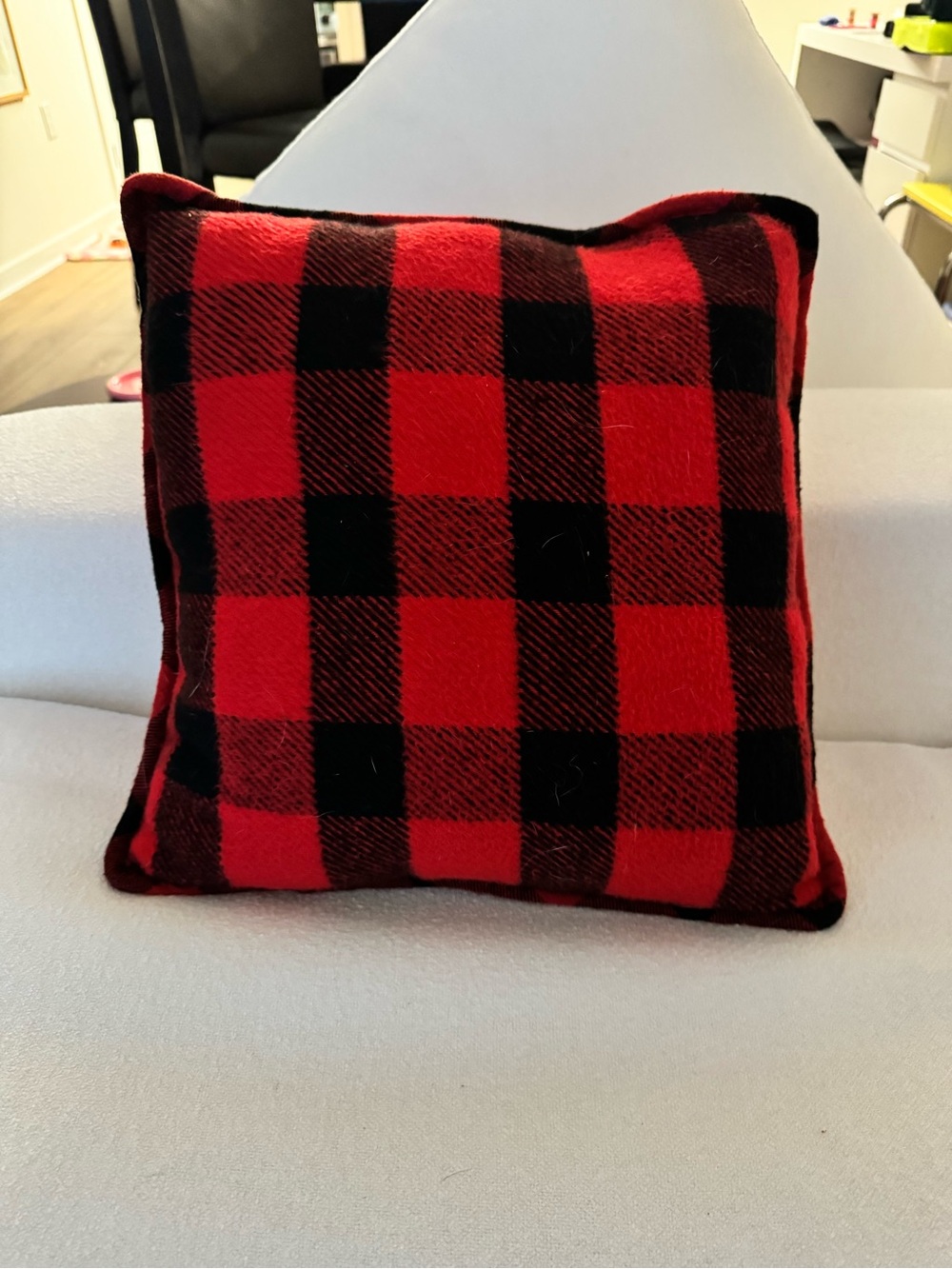 Red and Black Plaid Throw Pillow